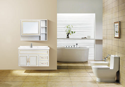 簡(jiǎn)歐式衛(wèi)浴間全鋁家居浴室柜圖片